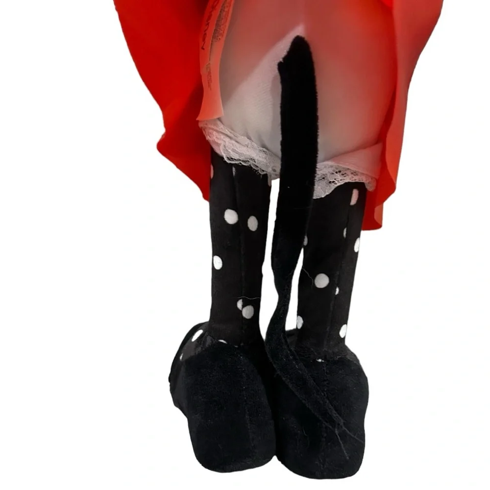 Disney Minnie Mouse Witch Halloween Greeter 21” Black, Orange, Polka Dot. New